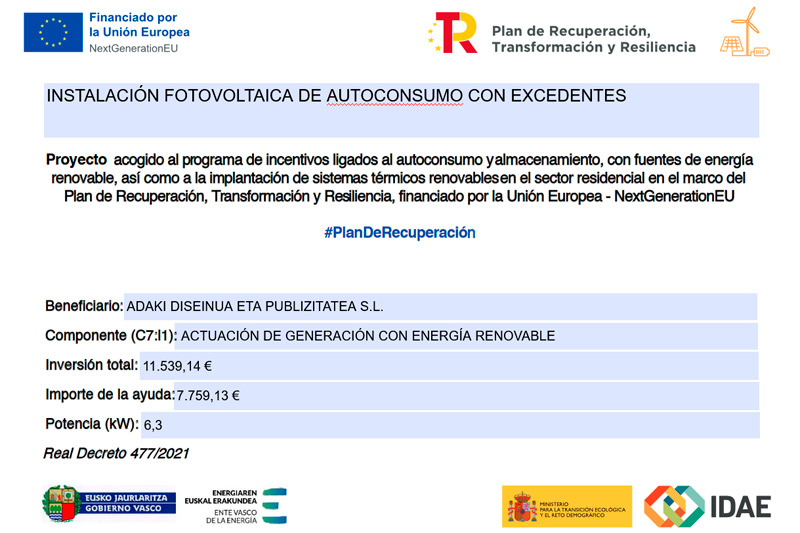 INSTALACIÓN FOTOVOLTAICA DE AUTOCONSUMO CON EXCEDENTES